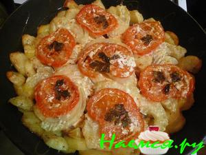 Рыба с овощами и картофелем