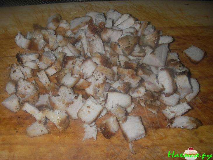 Салат с индейкой и опятами