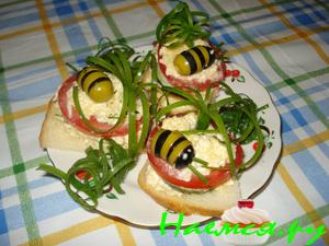 Бутерброды "Пчелки на отдыхе"