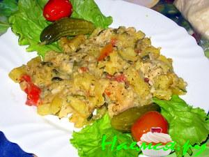 Рыбка с овощами (филе окуня)