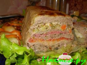Мясной рулет или мега голубец