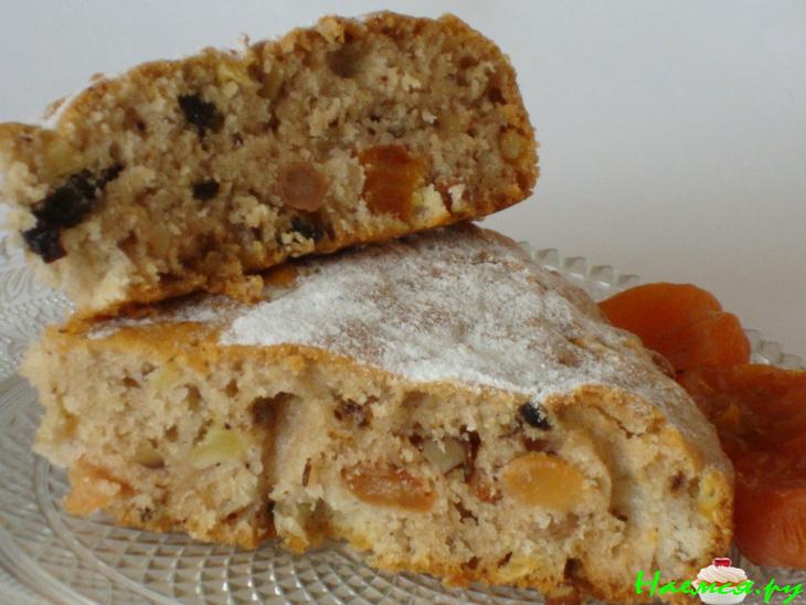Постный пирог с сухофруктами - дубль 2