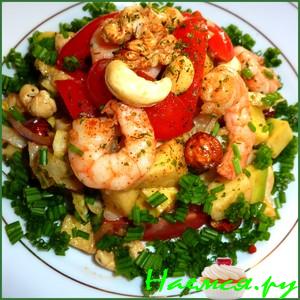 Лёгкий салат с креветками