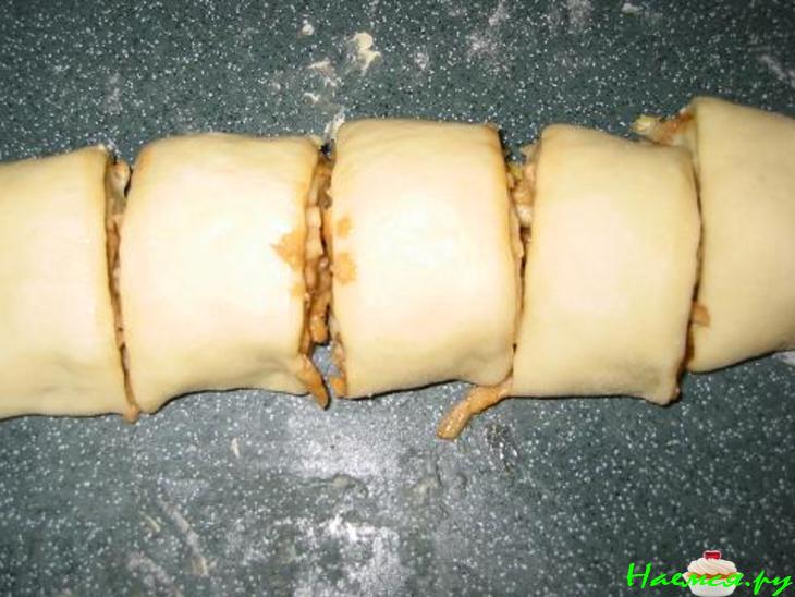 Булочки с яблоком из быстрого теста Булочки с яблоком из быстрого теста