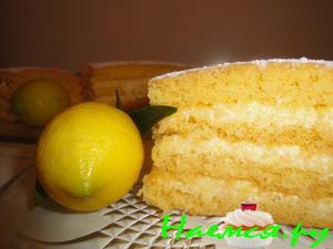 Лимонный бисквит с яблочно-лимонным кремом