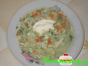 Супчик с яичком (легкий супец)