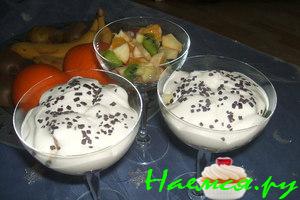 Десерт фруктовый с творогом