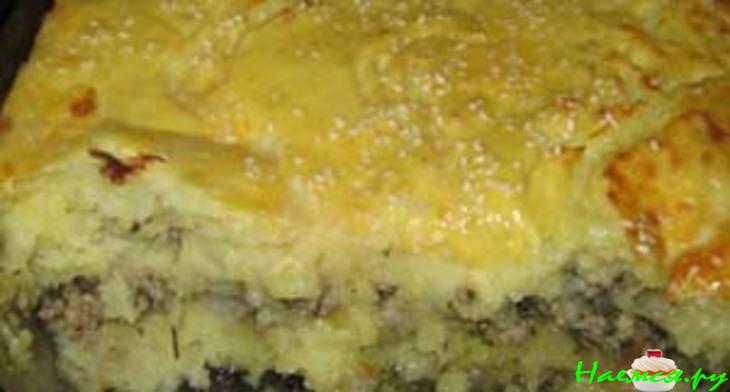 Картофельно-мясная запеканка с чесночком