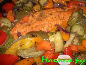 Лососевая форель с оващами