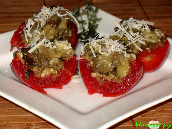 Помидоры с баклажановой начинкой