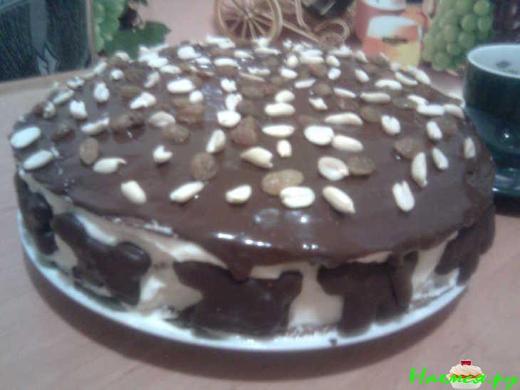 Торт "Сметанник" в шоколадной глазури
