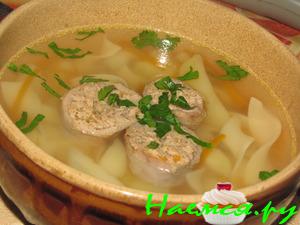 Суп-лапша с фаршированными куриными шейками Суп-лапша с фаршированными куриными шейками