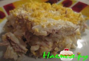 Салат "Мимоза" с рисом Салат "Мимоза" с рисом