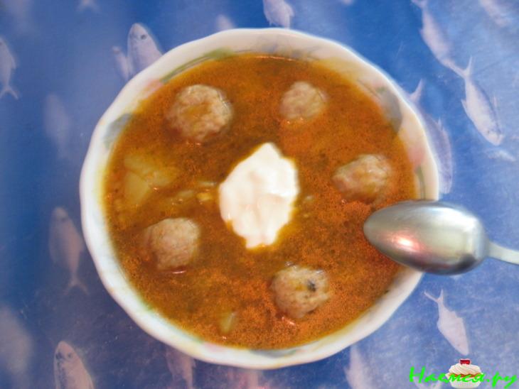 Рассольник с мясными шариками