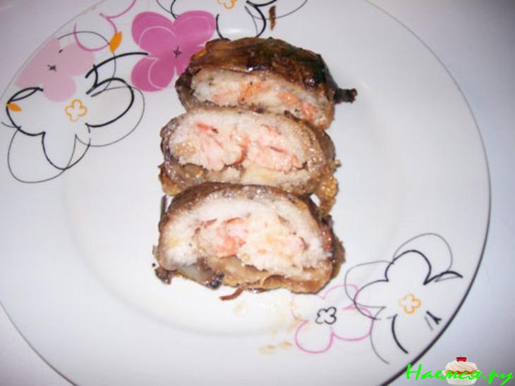 Рулет с рыбой и креветками