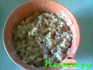 Печеночный салат с лисичками