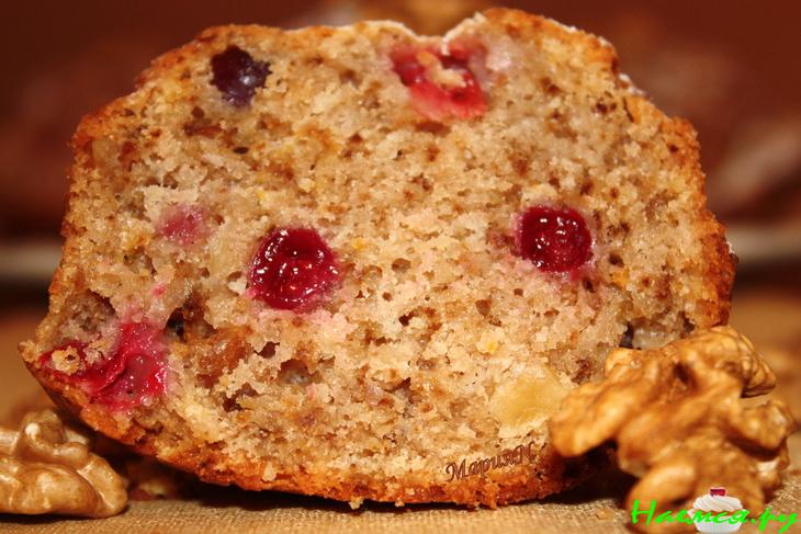 Кексы с клюквой и орехами