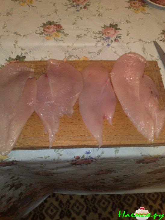 Куриные "мешочки" с шампиньонами и сыром