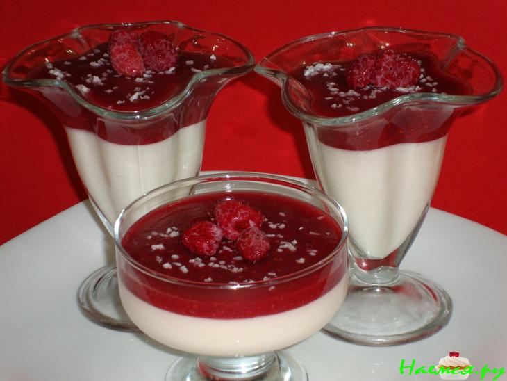 Десерт из творога с малиной