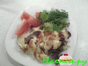 Печенка куриная с картофелем