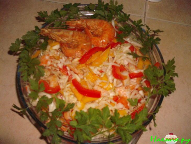 Салат из креветок с манго Салат из креветок с манго