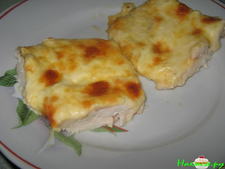 Куриная отбивная в майонезе с чесноком