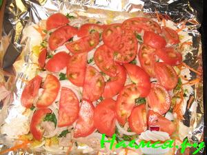 Курица с овощами в фольге