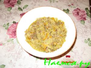Капуста тушеная с мясным фаршем