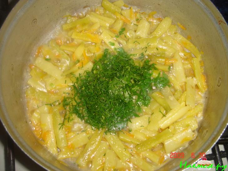 Тушеная стручковая фасоль (шпарагивка)