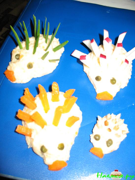 Ёжики из картофельного пюре