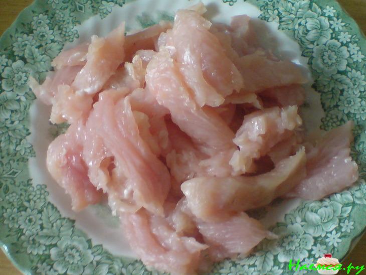 Спагетти с индейкой и перчиком