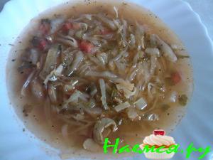 Щи из квашенной капусты с грибами