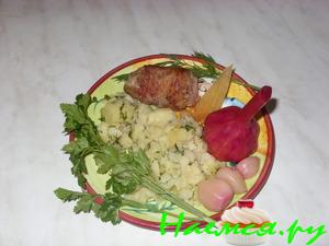 Котлетки с сырокопченым беконом и сыром