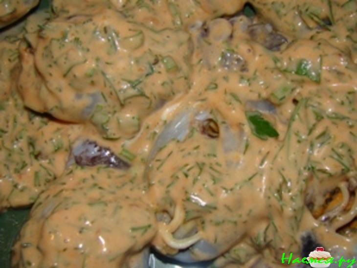 Каракатица фаршированная мидиями