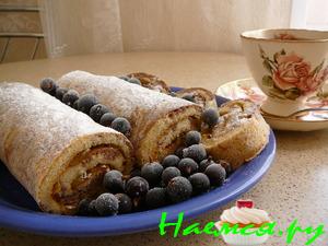 Бисквитный рулет на молоке