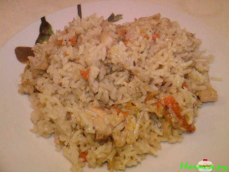 Рис с рыбой и грибами