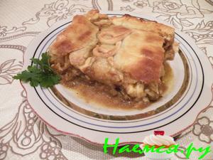 Мясной слоеный пирог