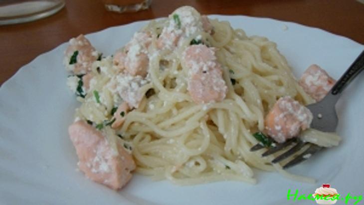 Спагетти с лососем Спагетти с лососем