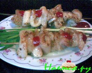 Рыбный шашлык в духовке