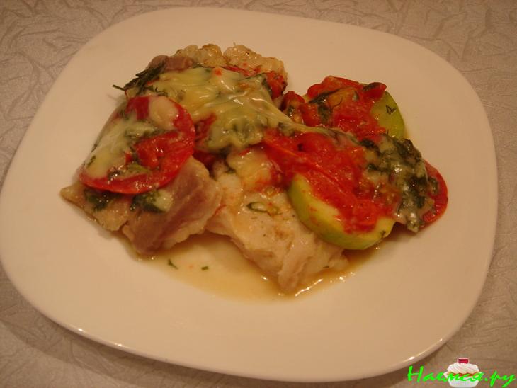 Рыба телапия с кабачками в микроволновке