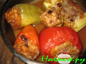 Фаршированные перцы и кабачок