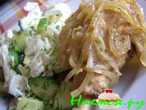 Куриные окорочка тушеные с луком Куриные окорочка тушеные с луком