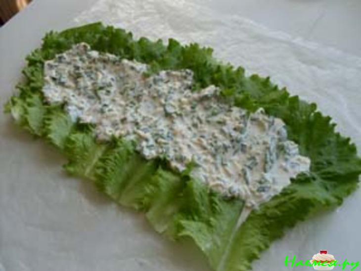 Рулетики из салата с овощами