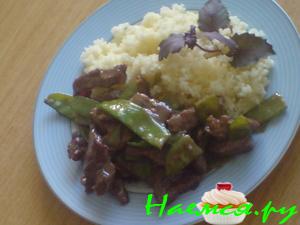 Телятина с горошком в маринаде