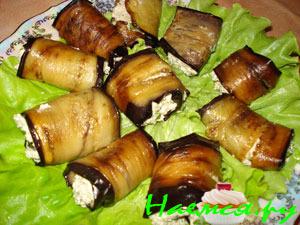 Баклажанные рулетики