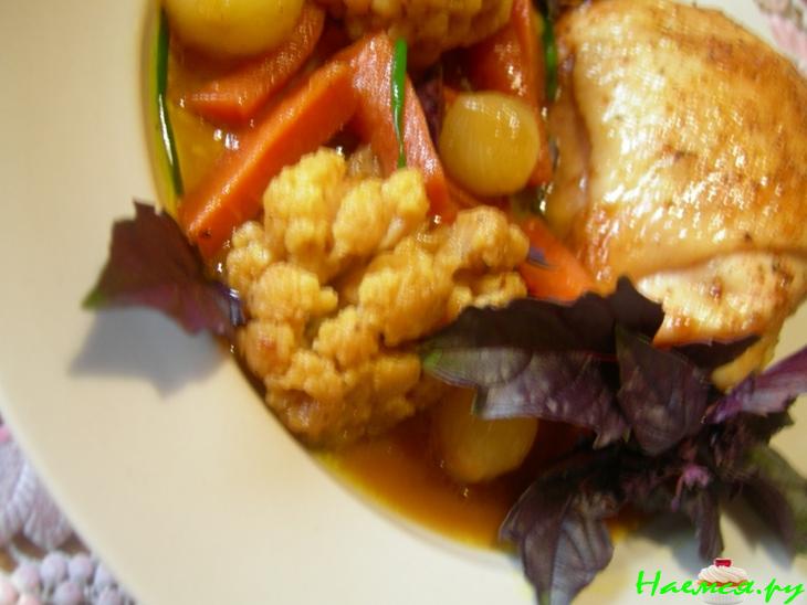 Гарнир овощной в кармельно-соевом соусе