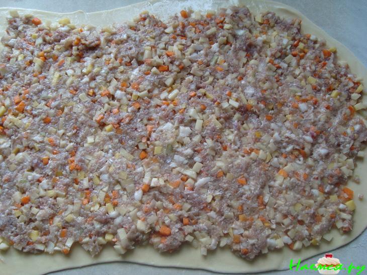 Рулет с мясом и с картошкой