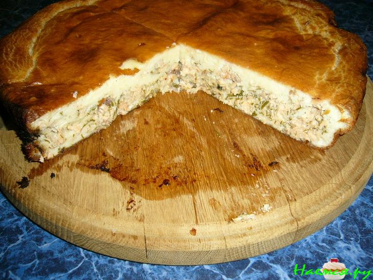 Пирог, самый простой, с рыбной начинкой