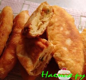 Тесто без яиц (2 варианта) и жареные пирожки с капустой