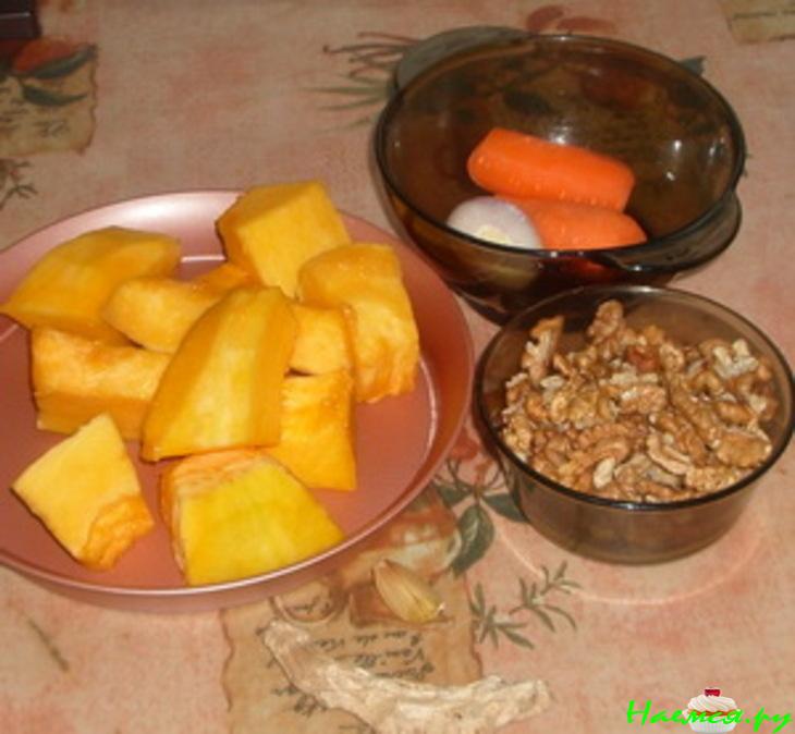 Суп из тыквы с грецкими орехами